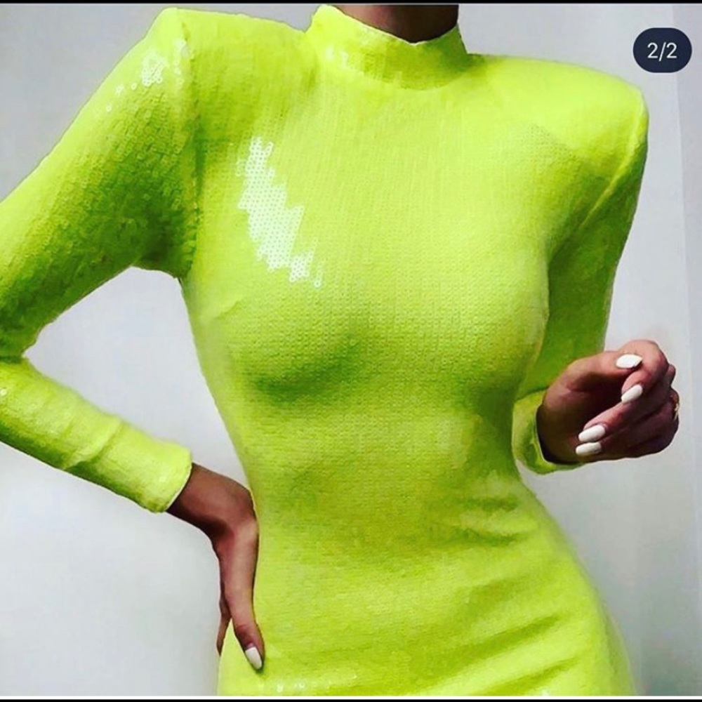Lime Green sequin dress!